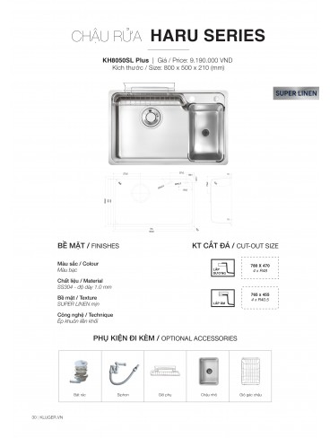 CHẬU RỬA CHÉN KLUGER 2026