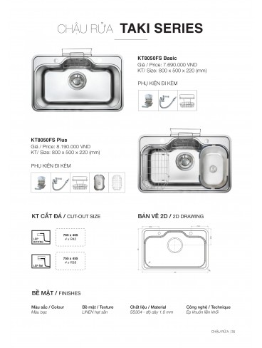 CHẬU RỬA CHÉN KLUGER 2026