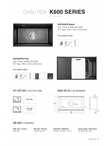 CHẬU RỬA CHÉN KLUGER 2026