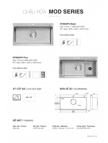 CHẬU RỬA CHÉN KLUGER 2026