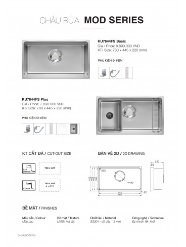 CHẬU RỬA CHÉN KLUGER 2026