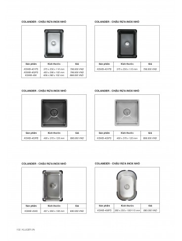 CHẬU RỬA CHÉN KLUGER 2026