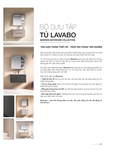 Catalogue Tủ Lavabo Mowoen 2026 PVC Series