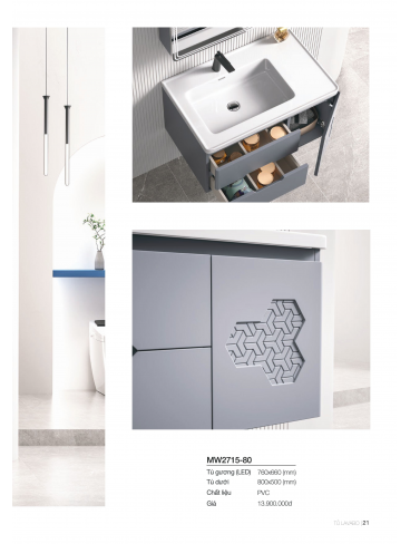 Catalogue Tủ Lavabo Mowoen 2026 PVC Series