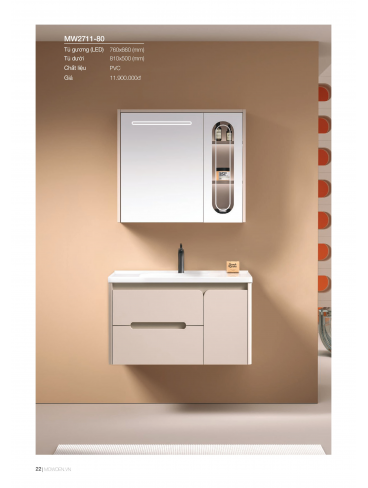 Catalogue Tủ Lavabo Mowoen 2026 PVC Series