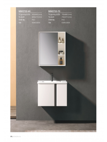Catalogue Tủ Lavabo Mowoen 2026 PVC Series