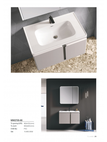 Catalogue Tủ Lavabo Mowoen 2026 PVC Series