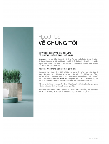 Catalogue Tủ Lavabo Mowoen 2026 PVC Series