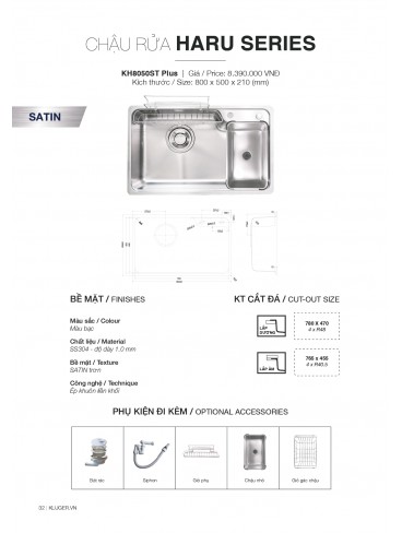 CATALOGUE CHẬU RỬA CHÉN KLUGER T7.2026