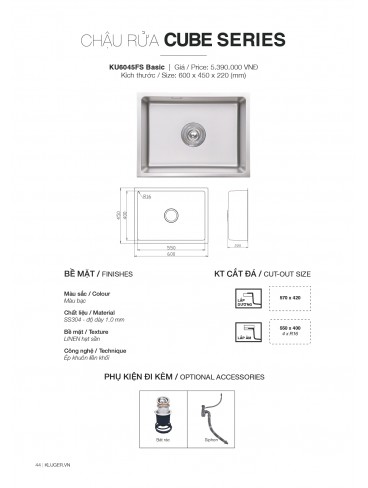 CATALOGUE CHẬU RỬA CHÉN KLUGER T7.2026