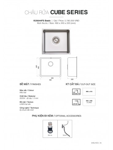 CATALOGUE CHẬU RỬA CHÉN KLUGER T7.2026
