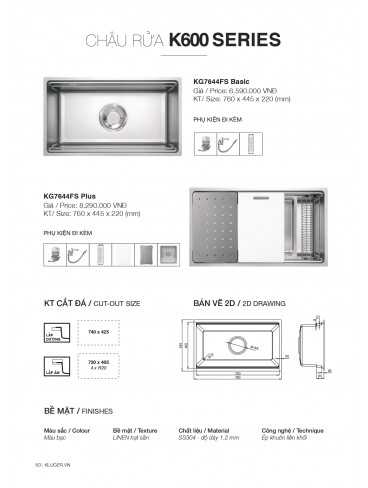 CATALOGUE CHẬU RỬA CHÉN KLUGER T7.2026
