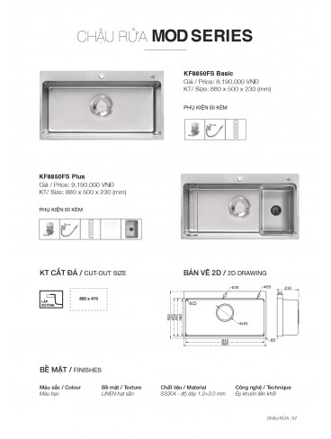 CATALOGUE CHẬU RỬA CHÉN KLUGER T7.2026
