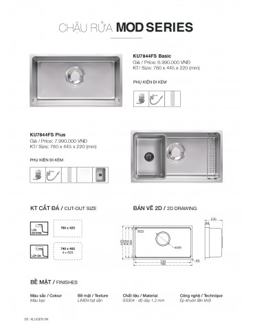 CATALOGUE CHẬU RỬA CHÉN KLUGER T7.2026