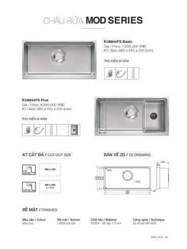 CATALOGUE CHẬU RỬA CHÉN KLUGER T7.2026