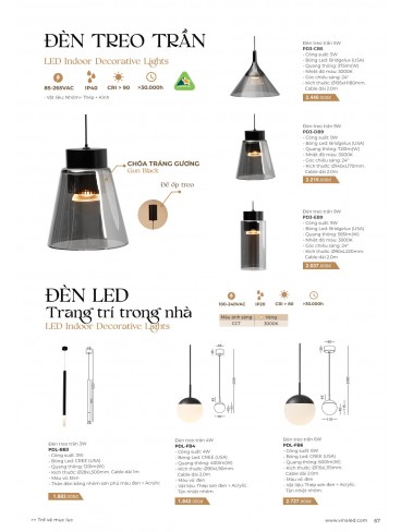 CATALOGUE ĐÈN VINALED 2025